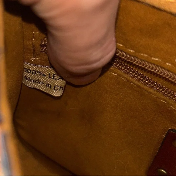 Patricia Nash glazed leather floral studded messenger crossbody - Picture 11 of 16